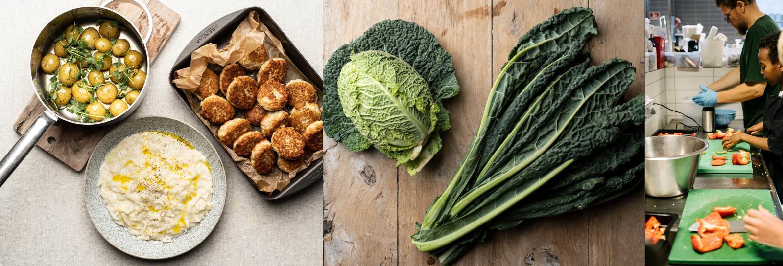 Billedet viser mad, der er lavet i et folkeskolekøkken